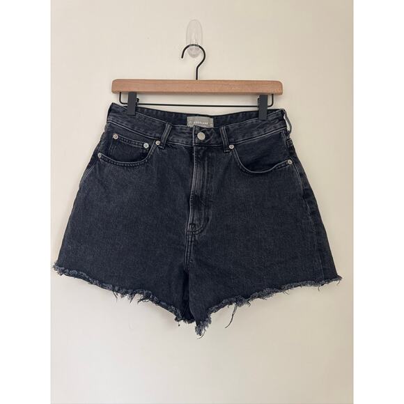 EVERLANE A-Line Raw Hem Denim Short in Black - Size 28 - Picture 1 of 7